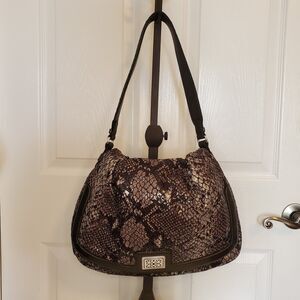 Brighton Gray Snakeskin Hobo Shoulder Bag E528784
